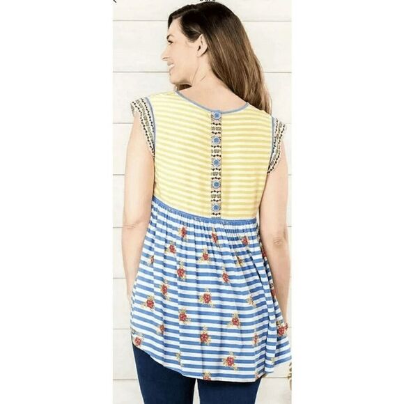 Matilda Jane Adventure Begins On My Mind Top Women's MEDIUM NWT - Picture 2 of 12